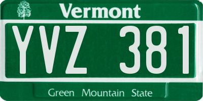 VT license plate YVZ381