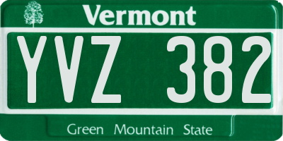 VT license plate YVZ382