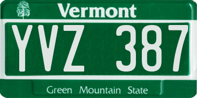 VT license plate YVZ387