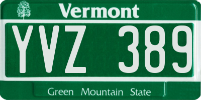 VT license plate YVZ389