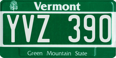 VT license plate YVZ390