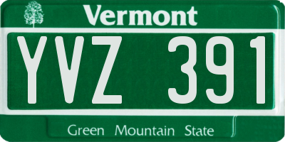 VT license plate YVZ391