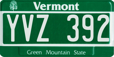 VT license plate YVZ392