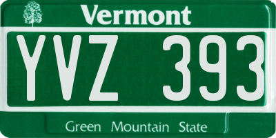 VT license plate YVZ393