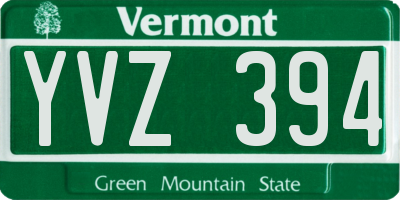 VT license plate YVZ394