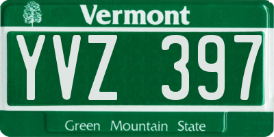 VT license plate YVZ397