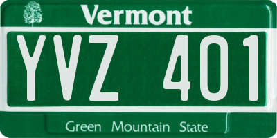 VT license plate YVZ401