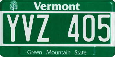 VT license plate YVZ405