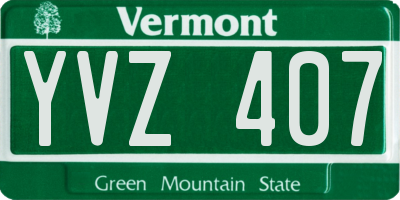 VT license plate YVZ407