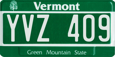 VT license plate YVZ409