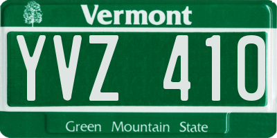 VT license plate YVZ410
