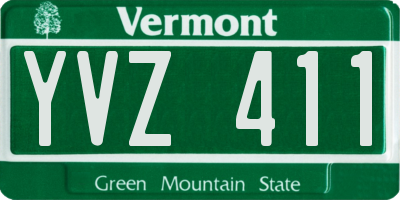 VT license plate YVZ411