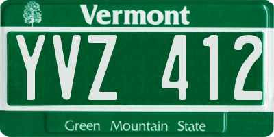 VT license plate YVZ412