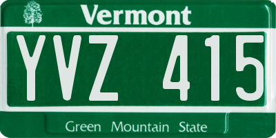 VT license plate YVZ415
