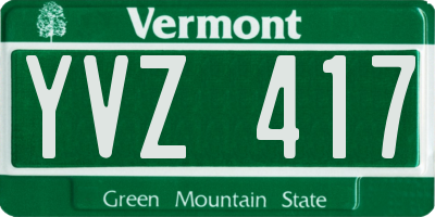 VT license plate YVZ417