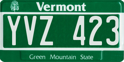 VT license plate YVZ423
