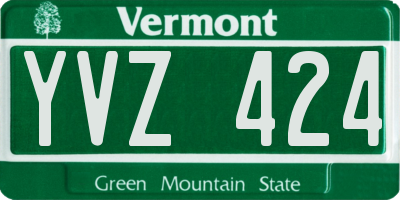 VT license plate YVZ424