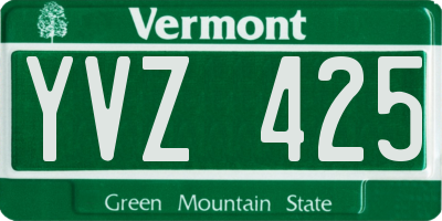 VT license plate YVZ425