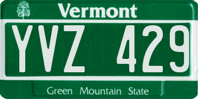VT license plate YVZ429