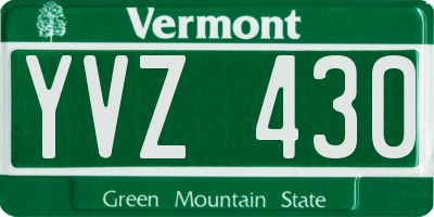 VT license plate YVZ430