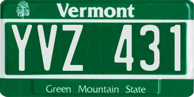 VT license plate YVZ431