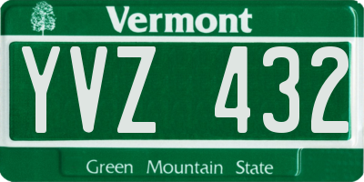 VT license plate YVZ432