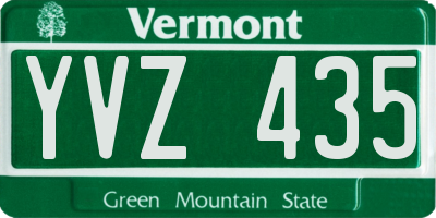 VT license plate YVZ435