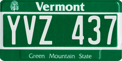 VT license plate YVZ437