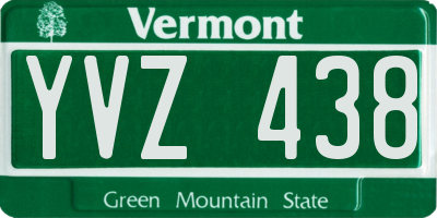 VT license plate YVZ438