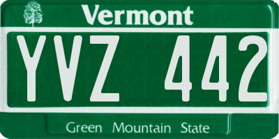 VT license plate YVZ442