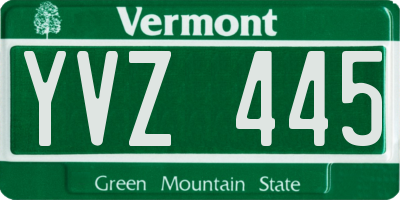 VT license plate YVZ445