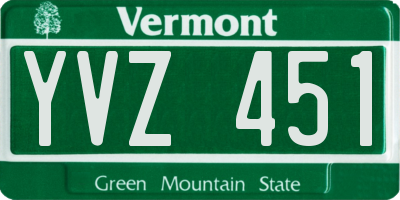 VT license plate YVZ451