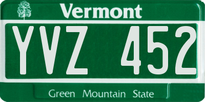 VT license plate YVZ452