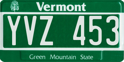VT license plate YVZ453