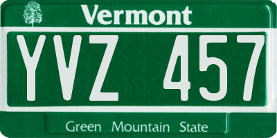 VT license plate YVZ457