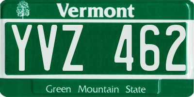 VT license plate YVZ462