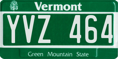 VT license plate YVZ464