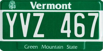 VT license plate YVZ467