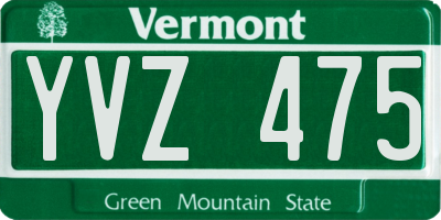VT license plate YVZ475
