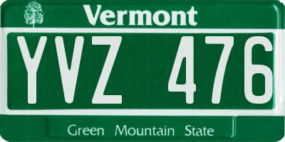 VT license plate YVZ476