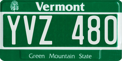 VT license plate YVZ480