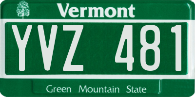VT license plate YVZ481