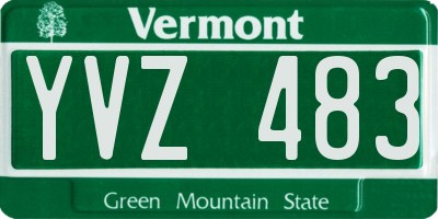 VT license plate YVZ483