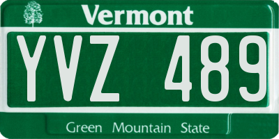 VT license plate YVZ489