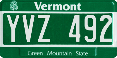 VT license plate YVZ492