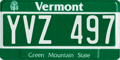 VT license plate YVZ497