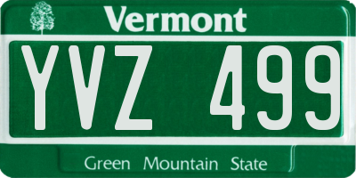 VT license plate YVZ499