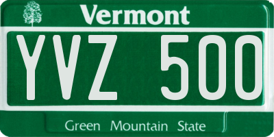 VT license plate YVZ500