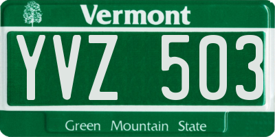 VT license plate YVZ503