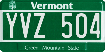 VT license plate YVZ504